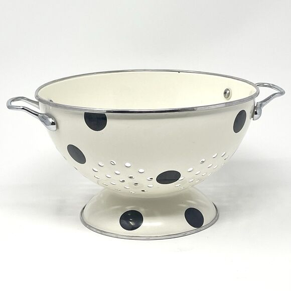 kate spade Other - Kate Spade All in Good Taste Black White Deco Dot Colander Strainer Lenox 5x8.5”